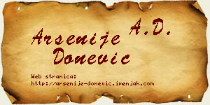 Arsenije Donević vizit kartica